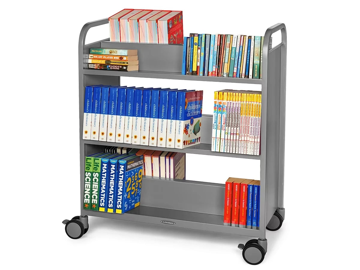 Flex-Space Double-Sided Book Cart - Gray - US 6428