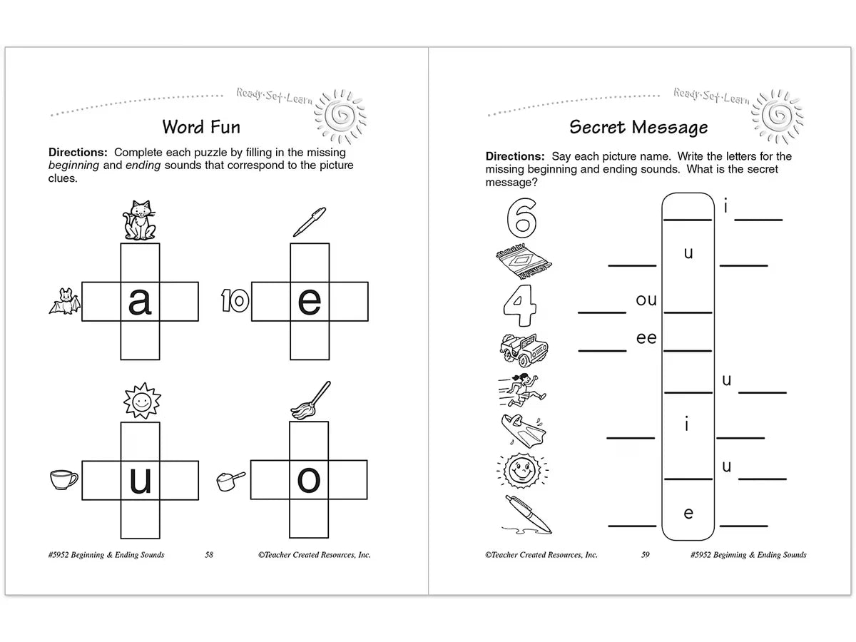 Beginning & Ending Sounds Workbook - US 1340