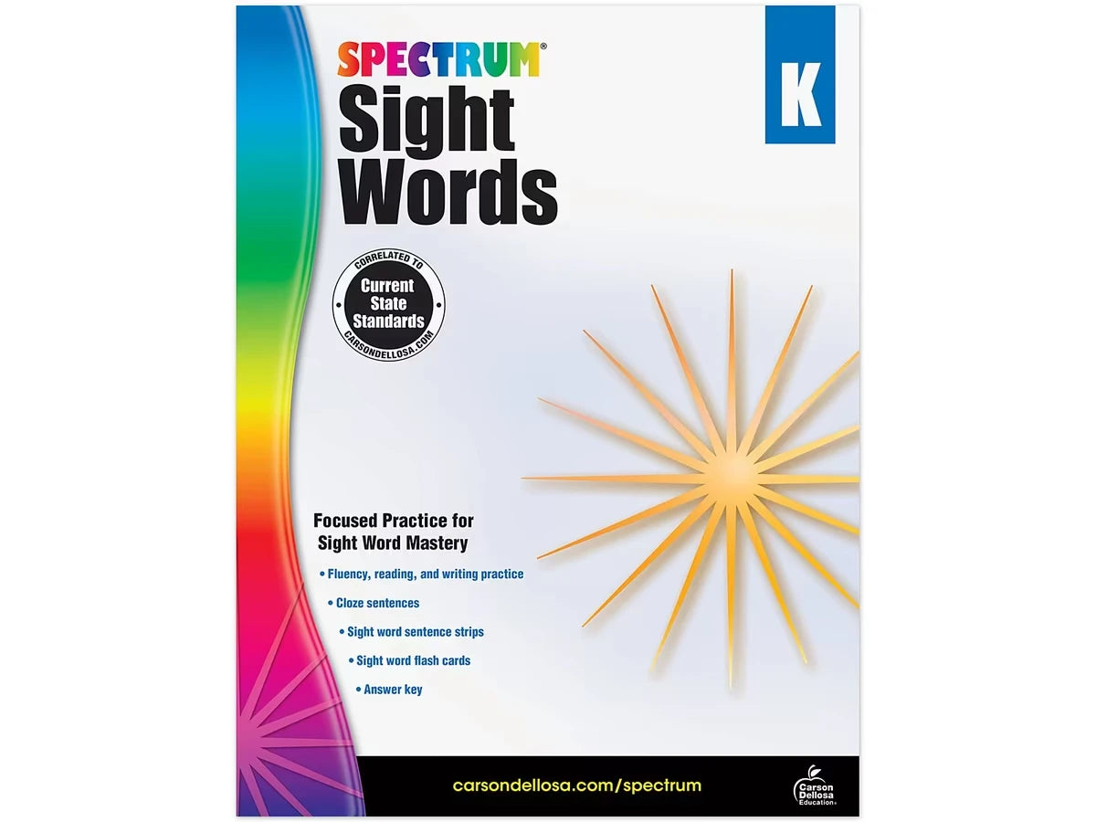 Spectrum® Sight-Words Workbook - Kindergarten - US 6761