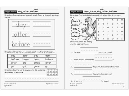Spectrum® Sight-Words Workbook - Kindergarten - US 6761