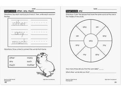Spectrum® Sight-Words Workbook - Kindergarten - US 6761