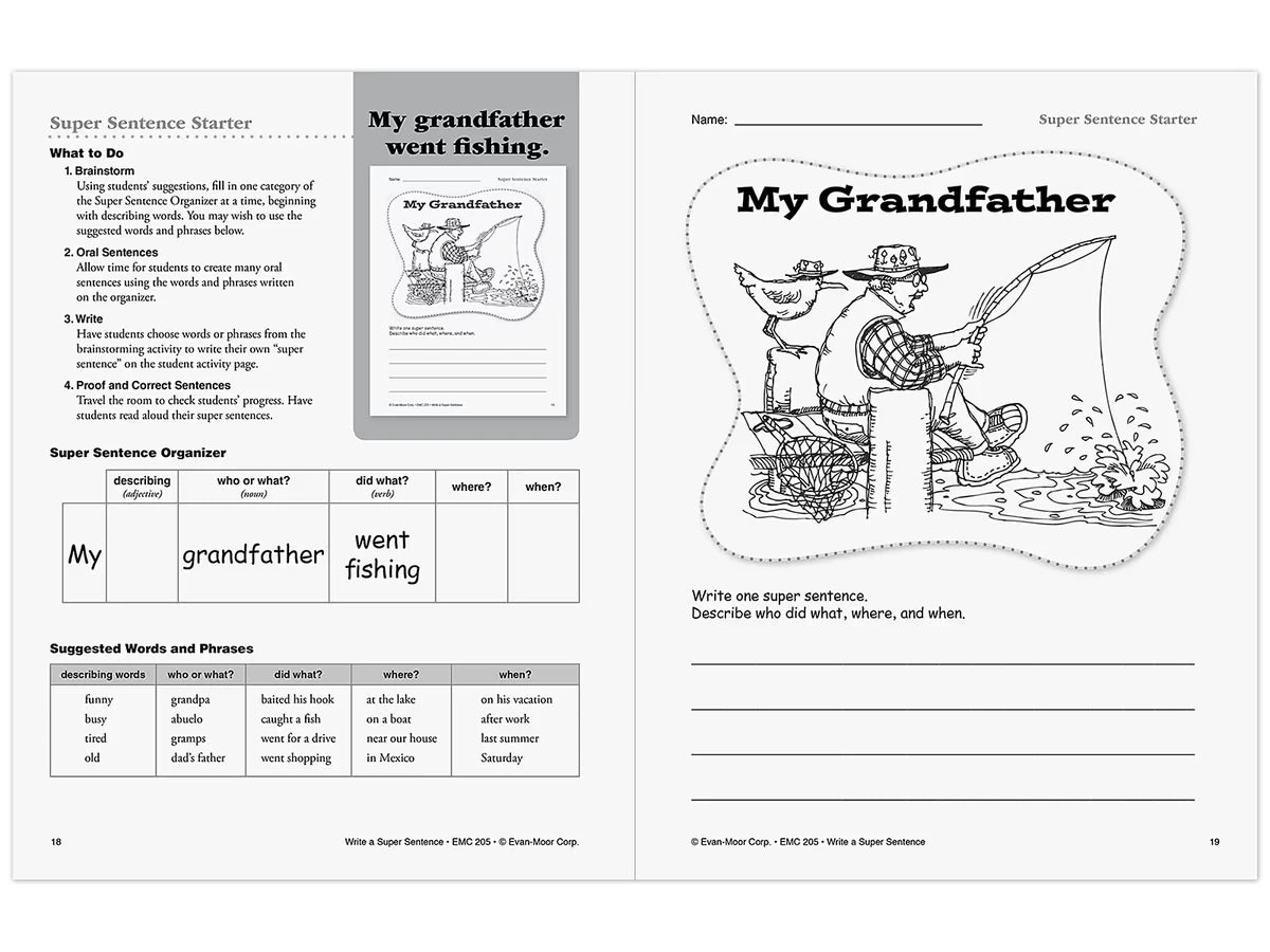 Write a Super Sentence Workbook - US 1853