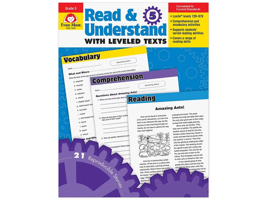 Read & Understand with Leveled Texts Workbook - Gr. 5 - US 1334
