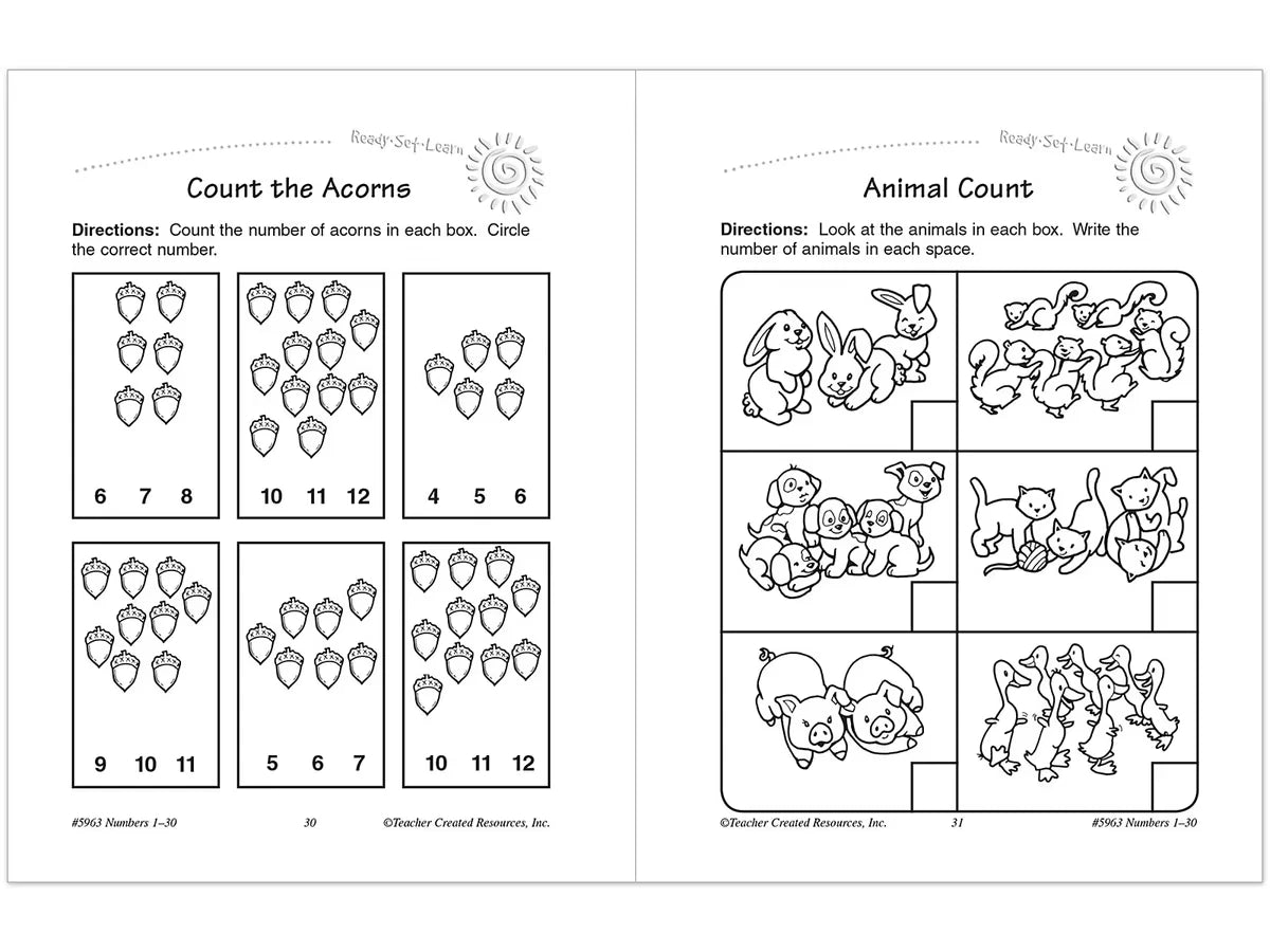 Numbers 1-30 Workbook - US 2831