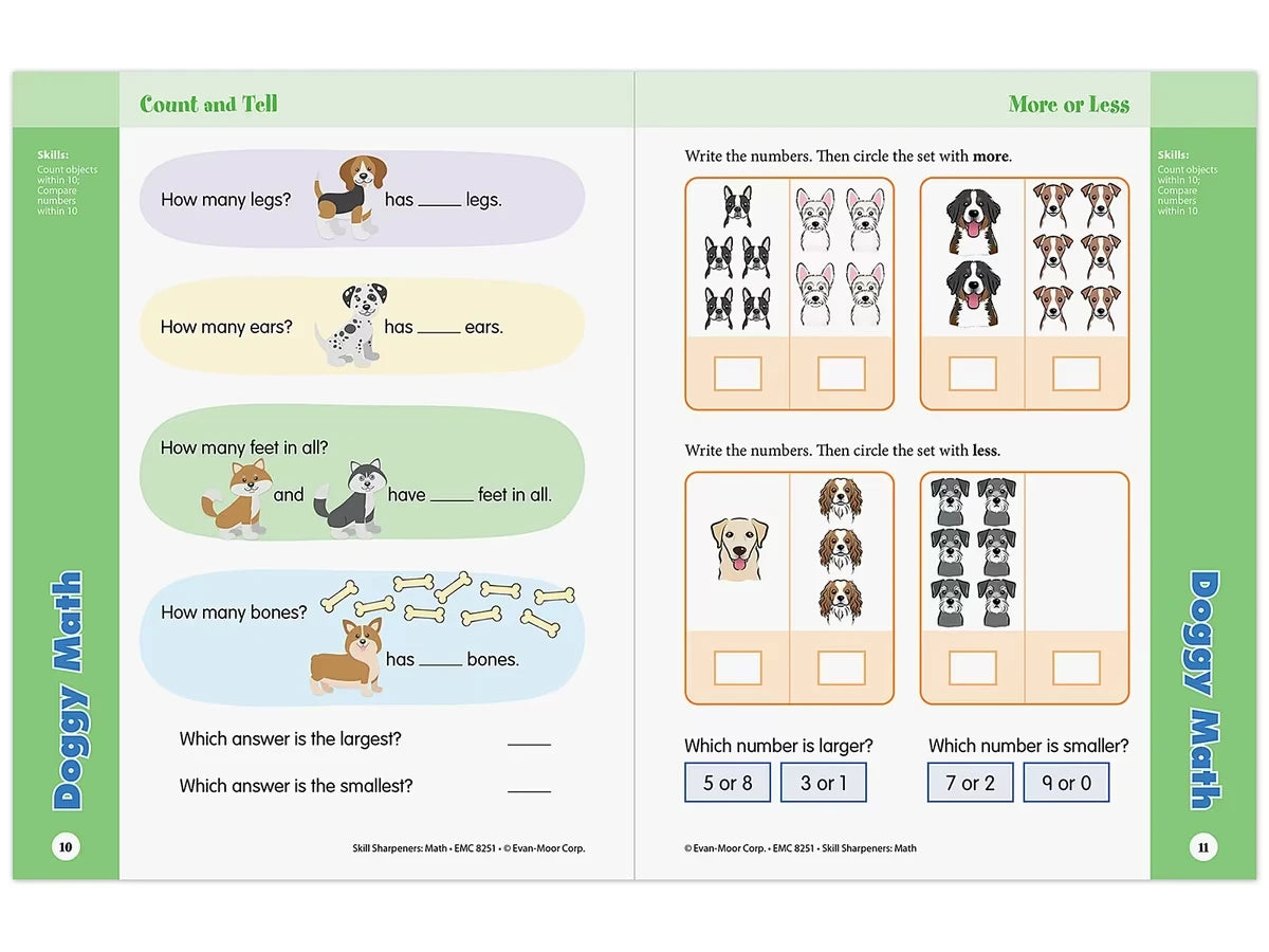 Math Skill Sharpeners Workbook - Kindergarten - US 5863