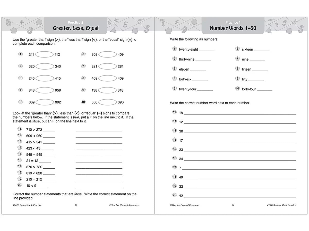 Instant Math Practice Workbook - Gr. 2 - US 4390