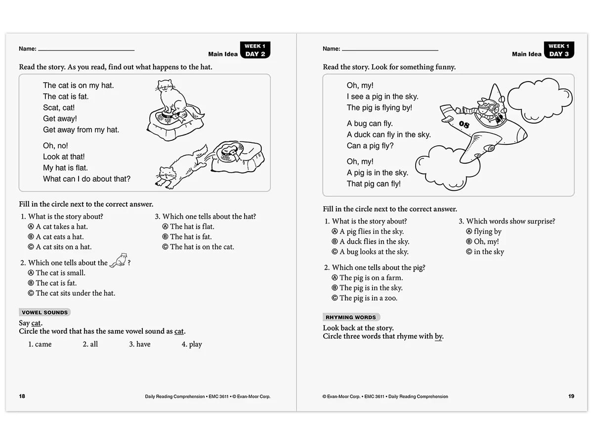 Daily Reading Comprehension Activities Workbook - Gr. 1 - US 5513