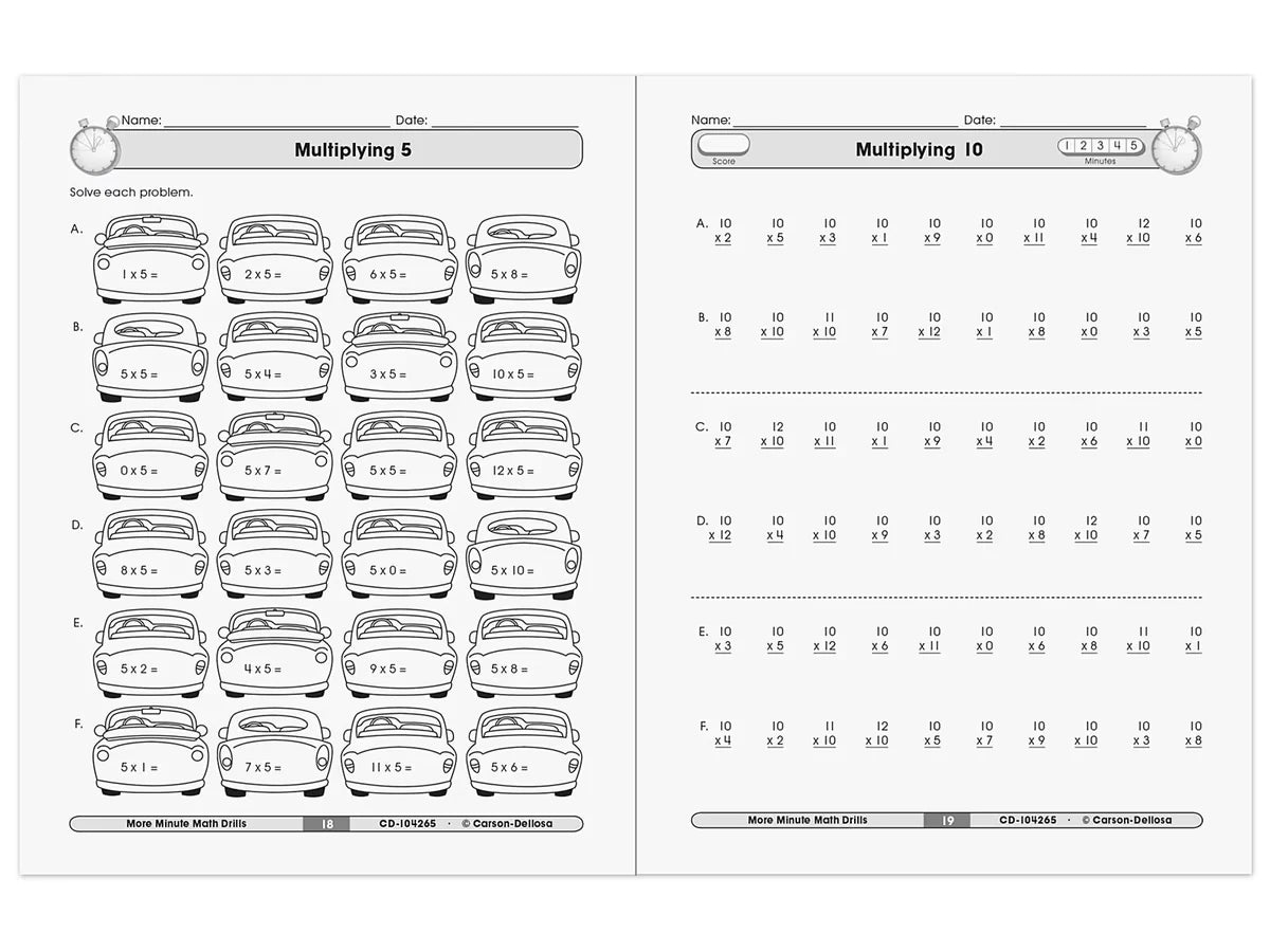 Multiplication & Division Minute Math Drills Workbook - US 5811