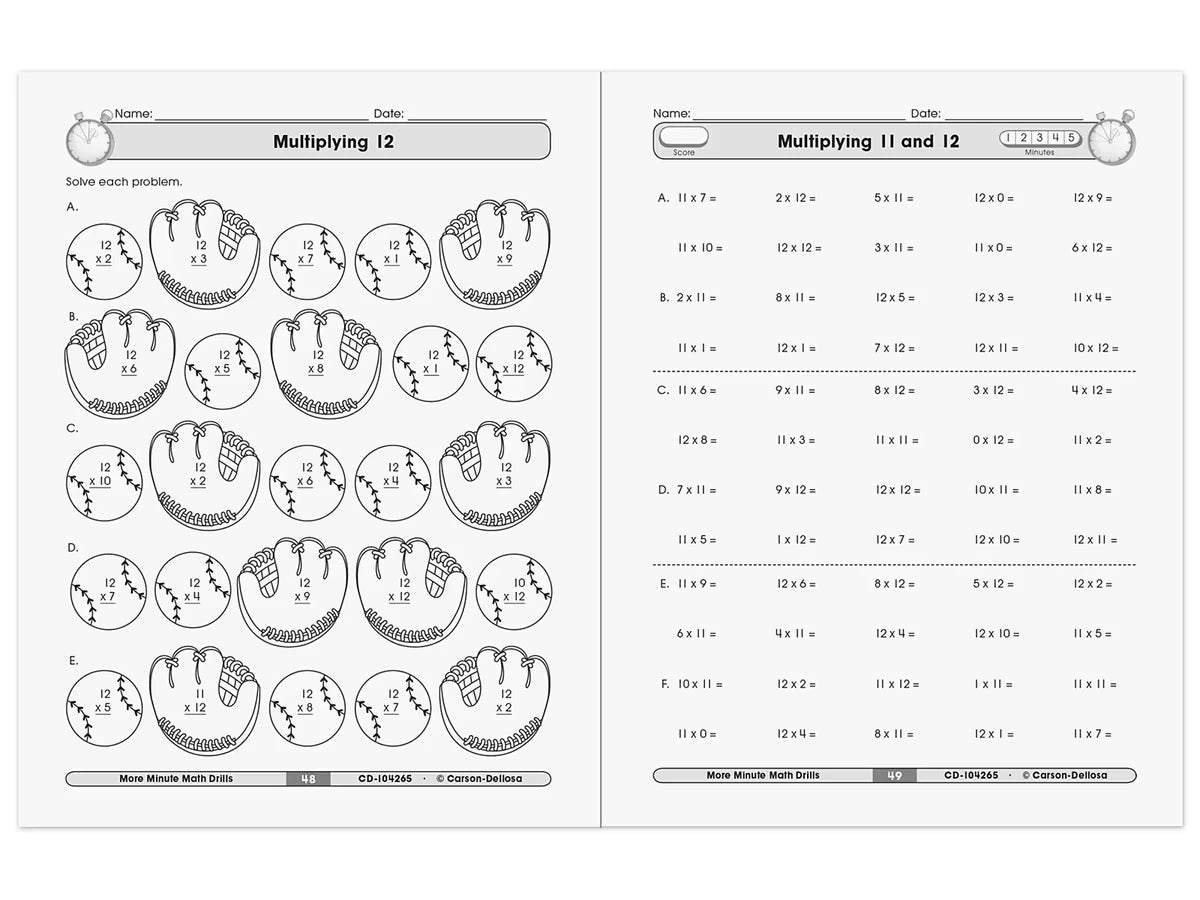 Multiplication & Division Minute Math Drills Workbook - US 5811