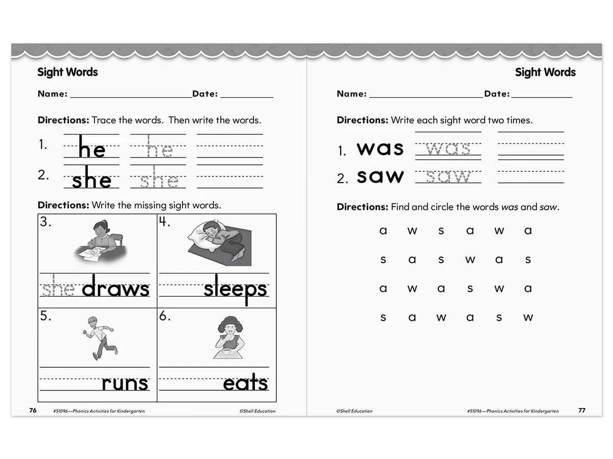 Phonics for Kindergarten Workbook - US 1150