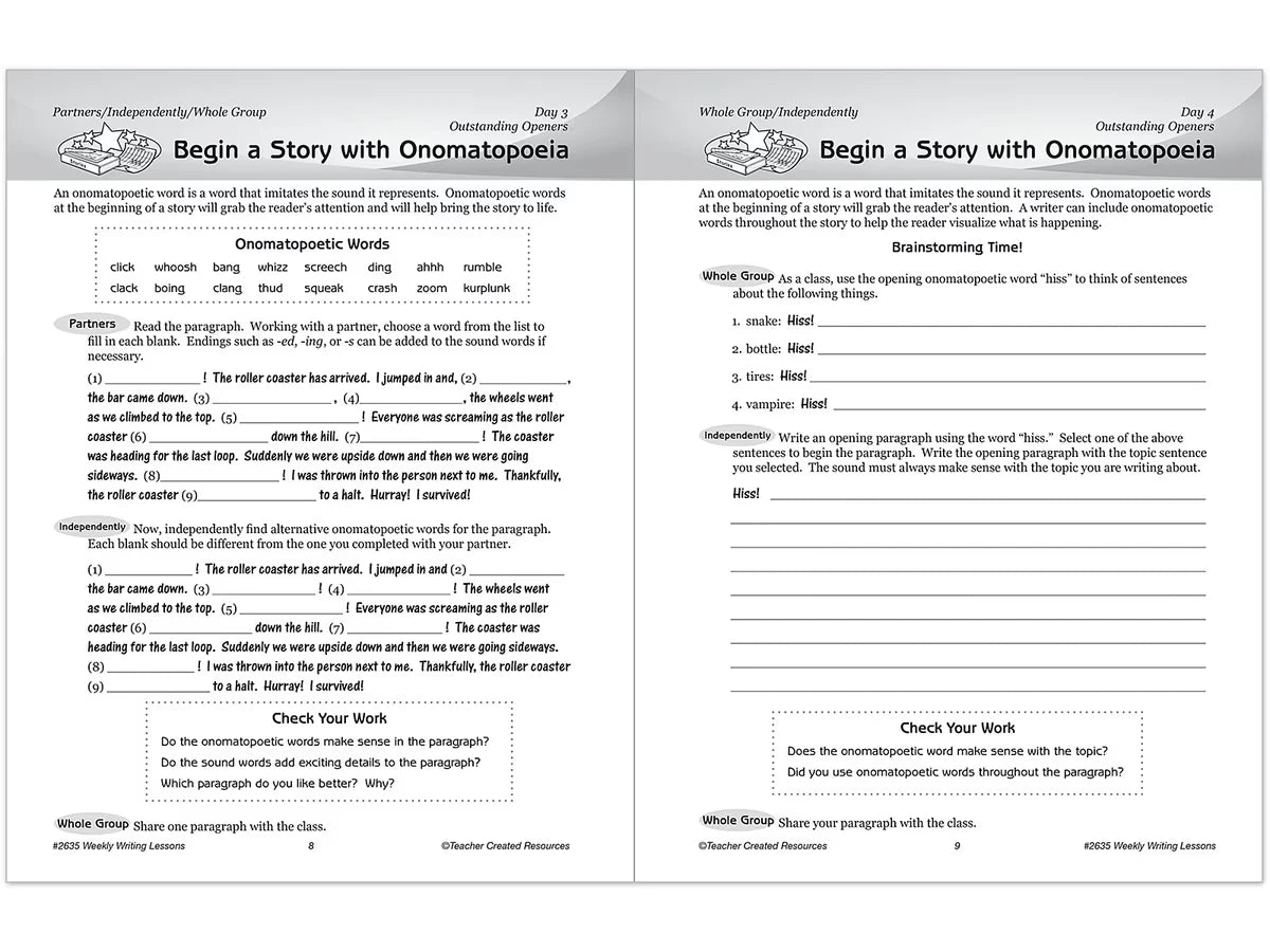 Weekly Writing Lessons Workbook - Gr. 5-6 - US 2796