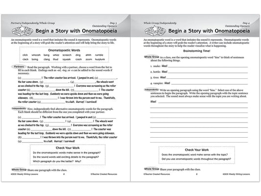 Weekly Writing Lessons Workbook - Gr. 5-6 - US 2796