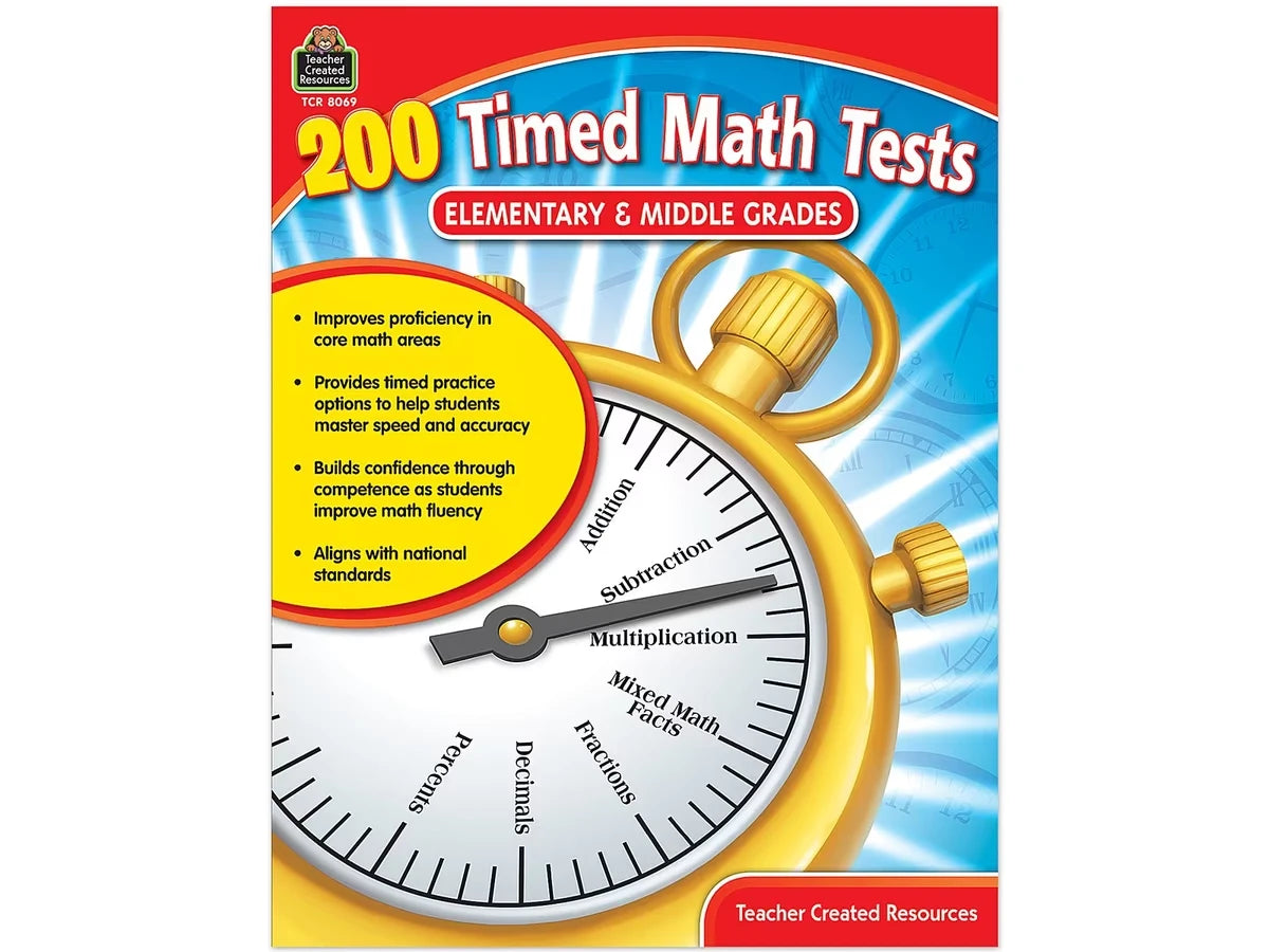 200 Timed Math Tests Workbook - US 1828