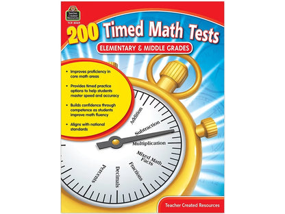 200 Timed Math Tests Workbook - US 1828