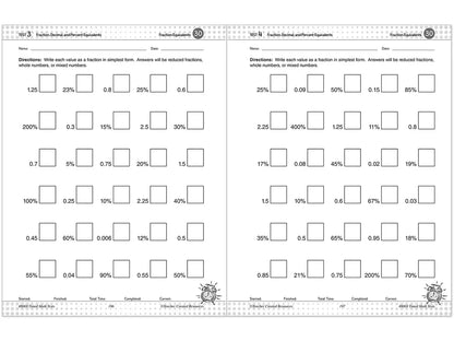 200 Timed Math Tests Workbook - US 1828