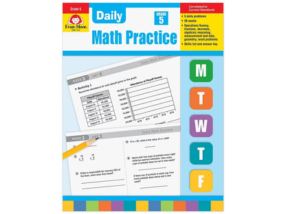 Daily Math Practice Workbook - Gr. 5 - US 3862