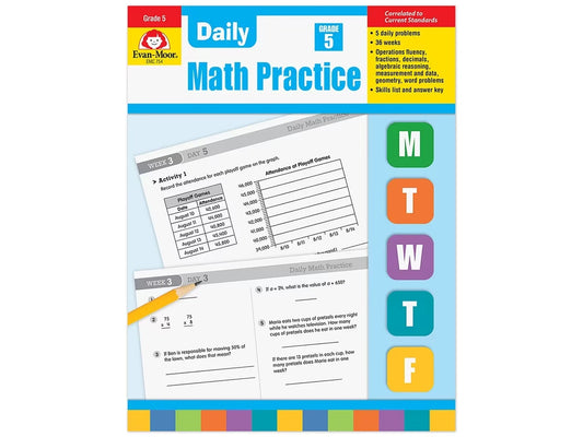 Daily Math Practice Workbook - Gr. 5 - US 3862