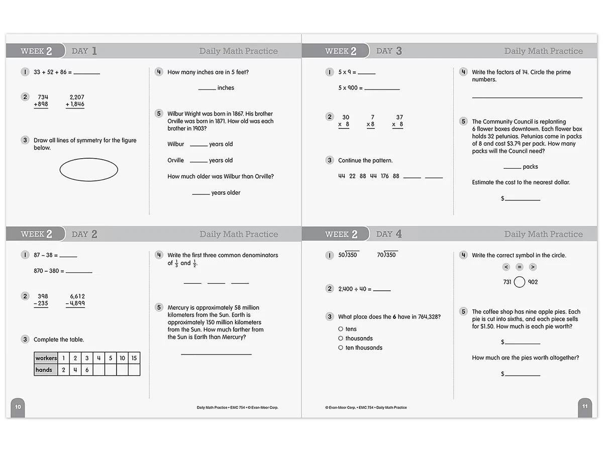 Daily Math Practice Workbook - Gr. 5 - US 3862