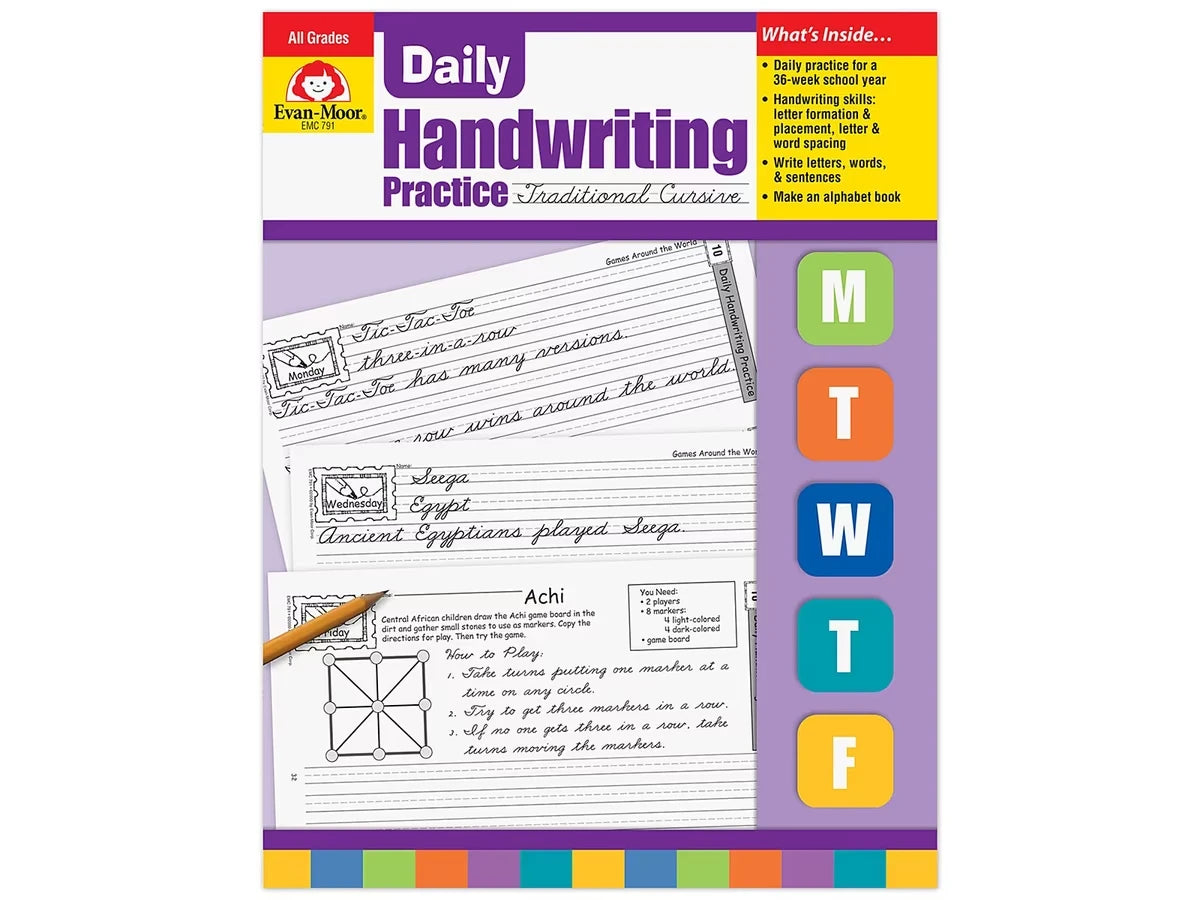 Traditional Cursive Daily Handwriting Practice Workbook - US 3229