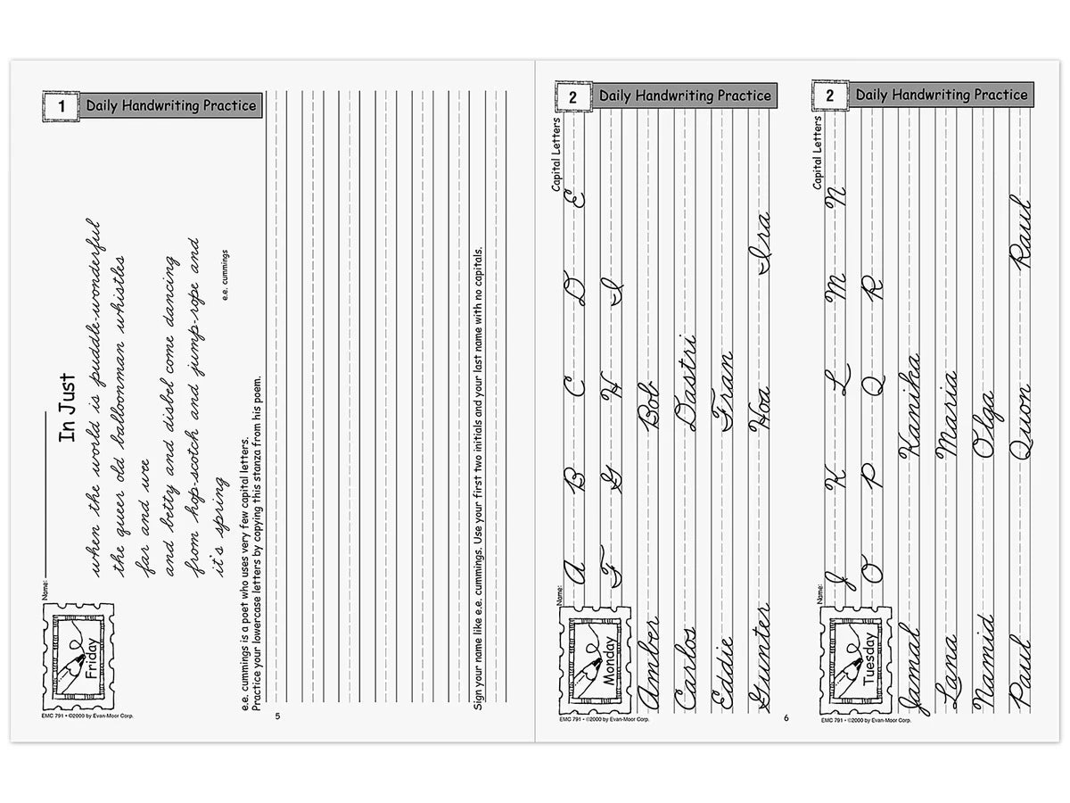 Traditional Cursive Daily Handwriting Practice Workbook - US 3229