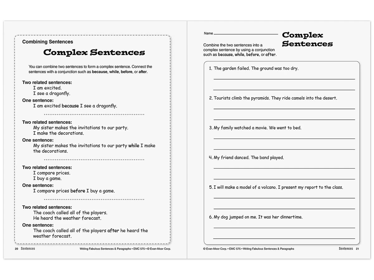 Writing Fabulous Sentences & Paragraphs Workbook - US 2899