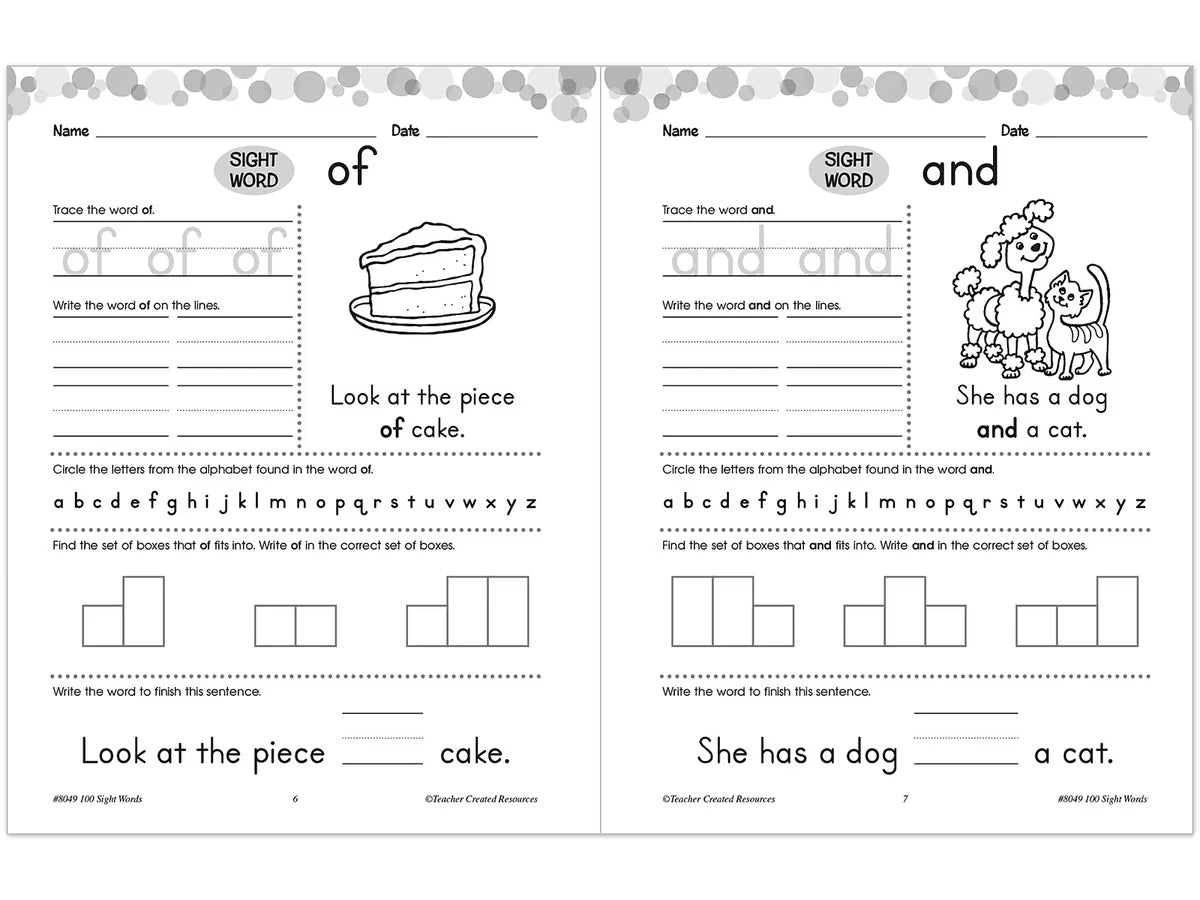100 Sight-Words Workbook - K-Gr. 1 - US 9082