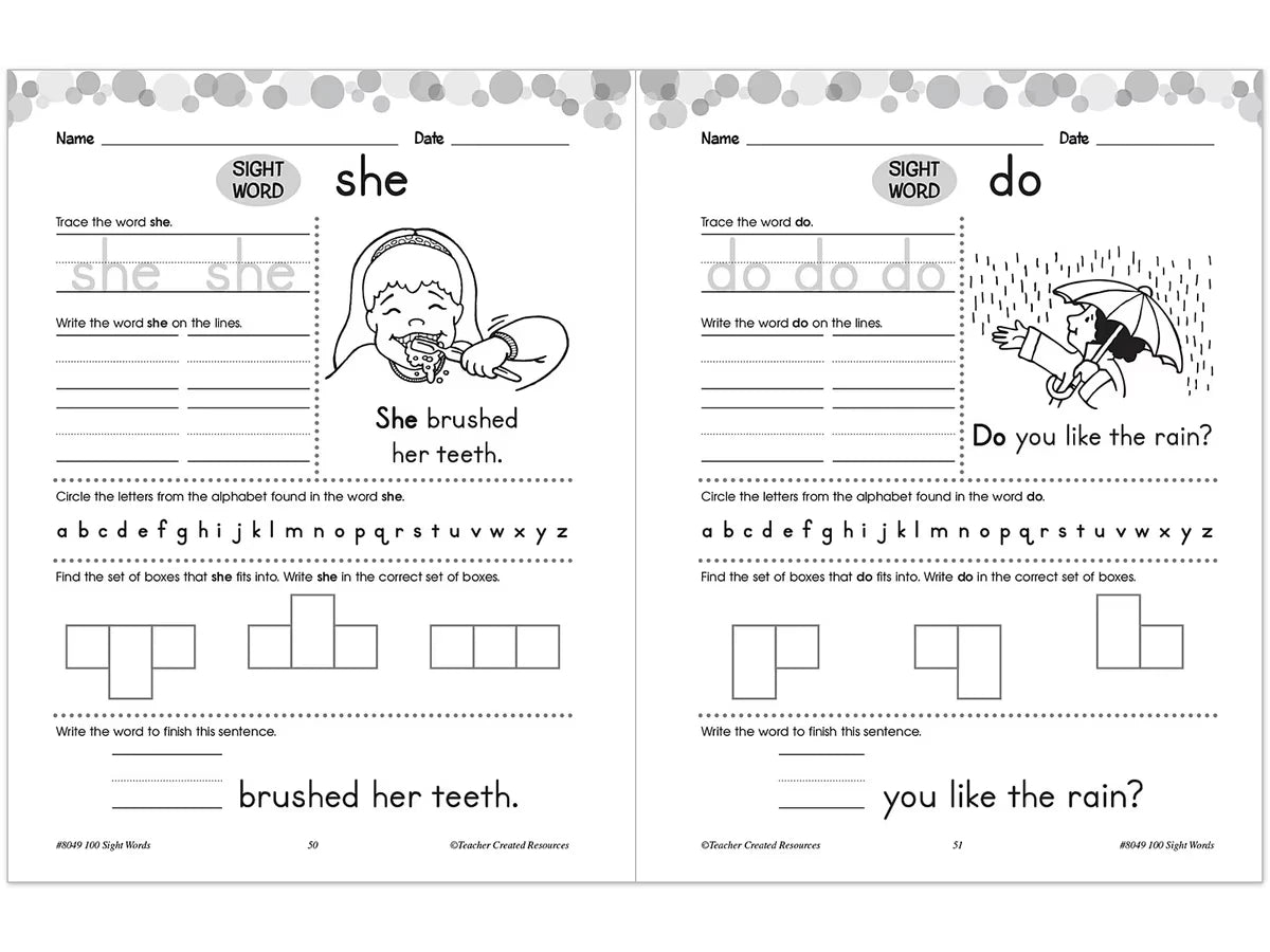 100 Sight-Words Workbook - K-Gr. 1 - US 9082