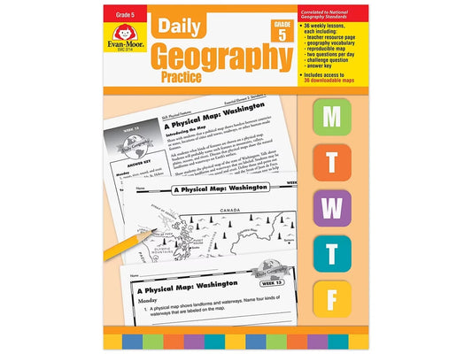 Daily Geography Practice Workbook - Gr. 5 - US 1174