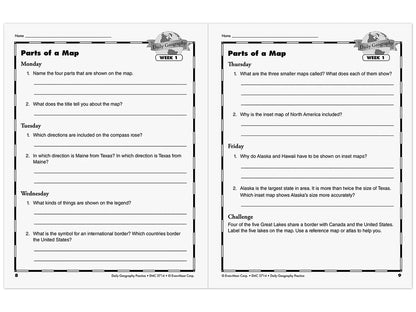 Daily Geography Practice Workbook - Gr. 5 - US 1174