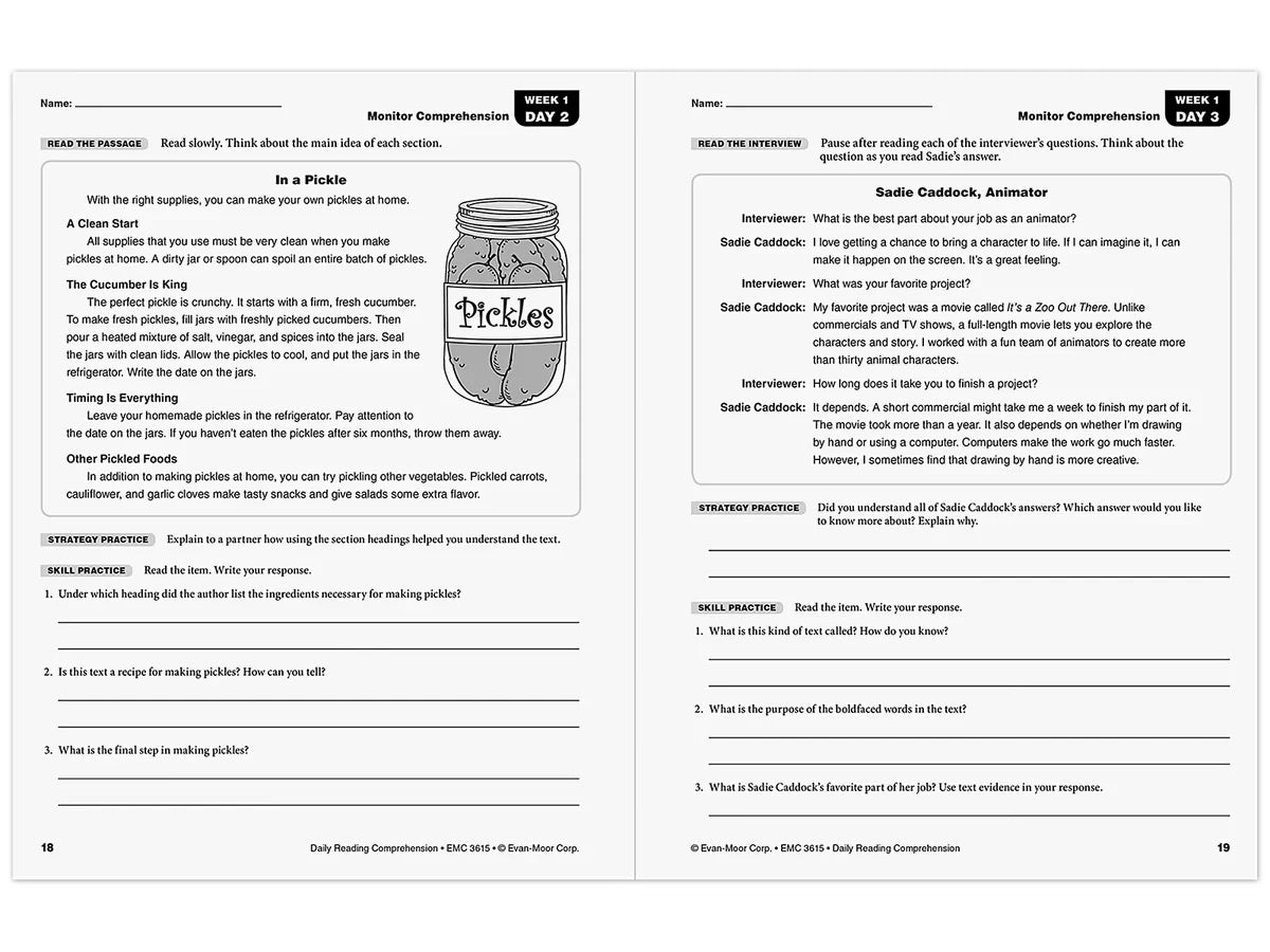 Daily Reading Comprehension Activities Workbook - Gr. 5 - US 4977
