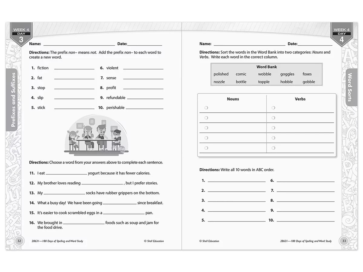 180 Days of Spelling Workbook - Gr. 3 - US 8907