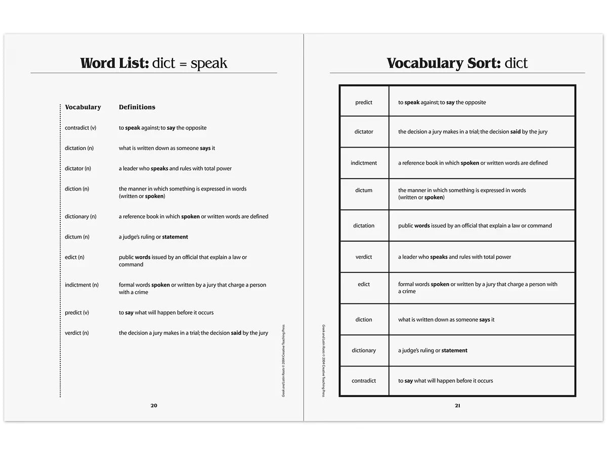 Greek & Latin Roots Workbook - US 1468
