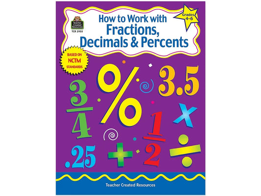 How to Work with Fractions, Decimals & Percents Workbook - US 2903