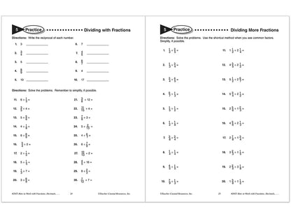 How to Work with Fractions, Decimals & Percents Workbook - US 2903