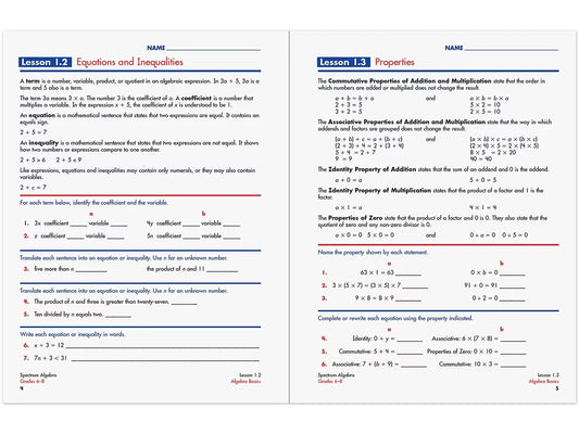 Spectrum® Algebra Workbook - US 3938