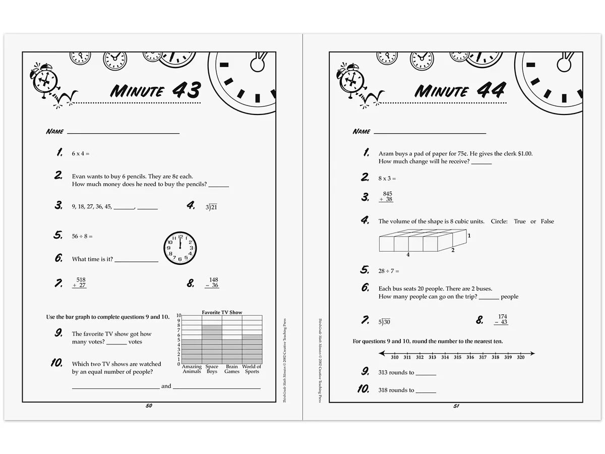 Math Minutes Workbook - Gr. 3 - US 6914