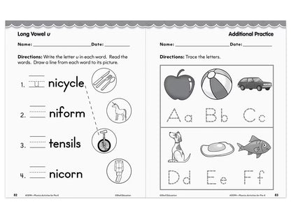 Phonics for Pre-Kindergarten Workbook - US 7460