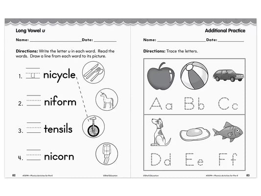 Phonics for Pre-Kindergarten Workbook - US 7460