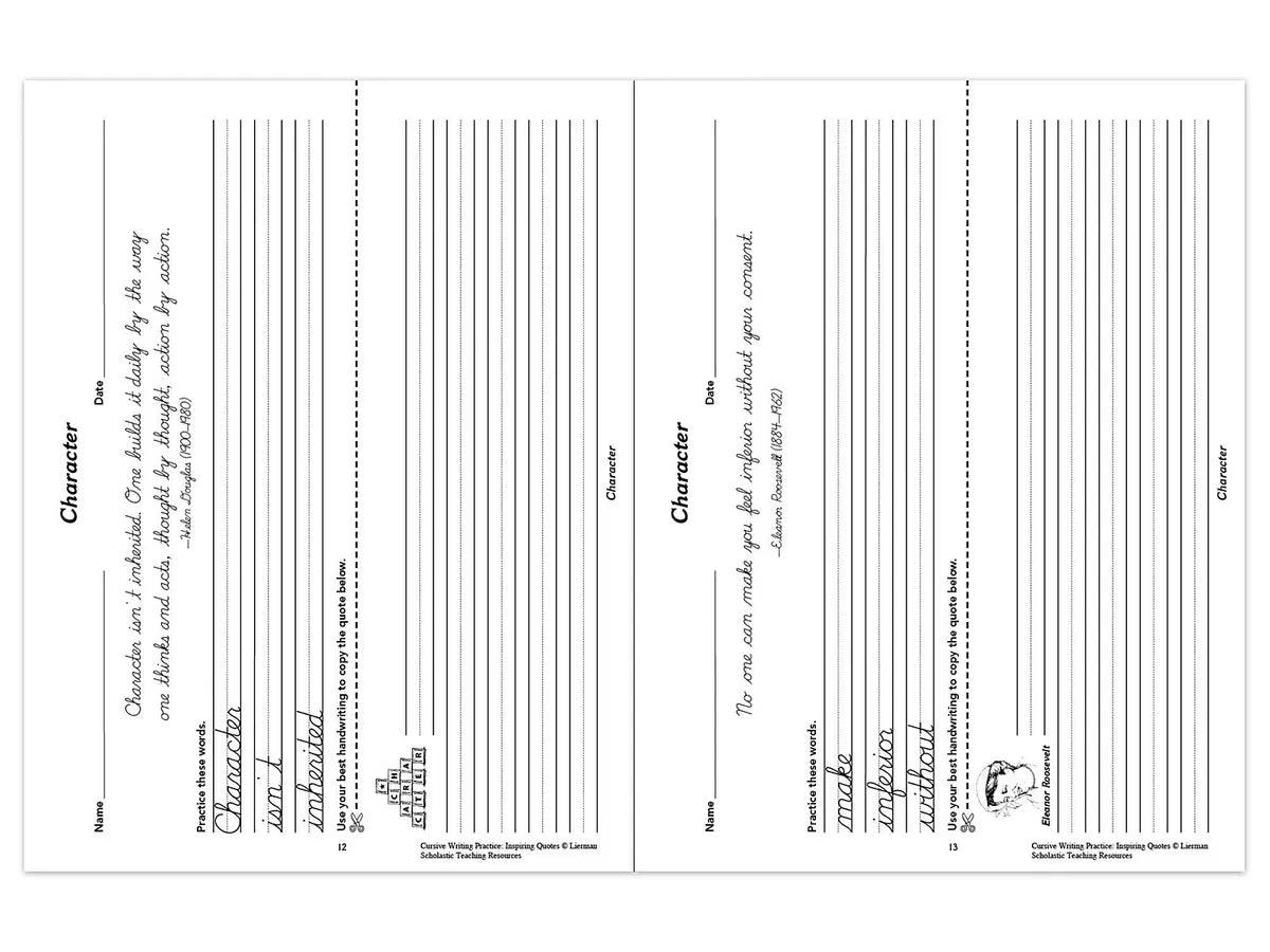 Cursive Writing Practice with Inspiring Quotes Workbook - US 5655