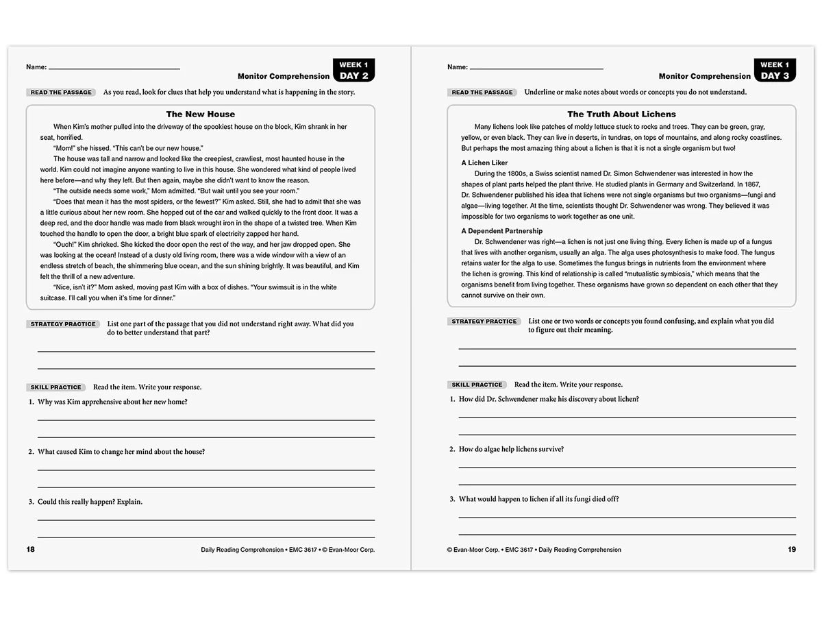 Daily Reading Comprehension Activities Workbook - Gr. 7 - US 9364