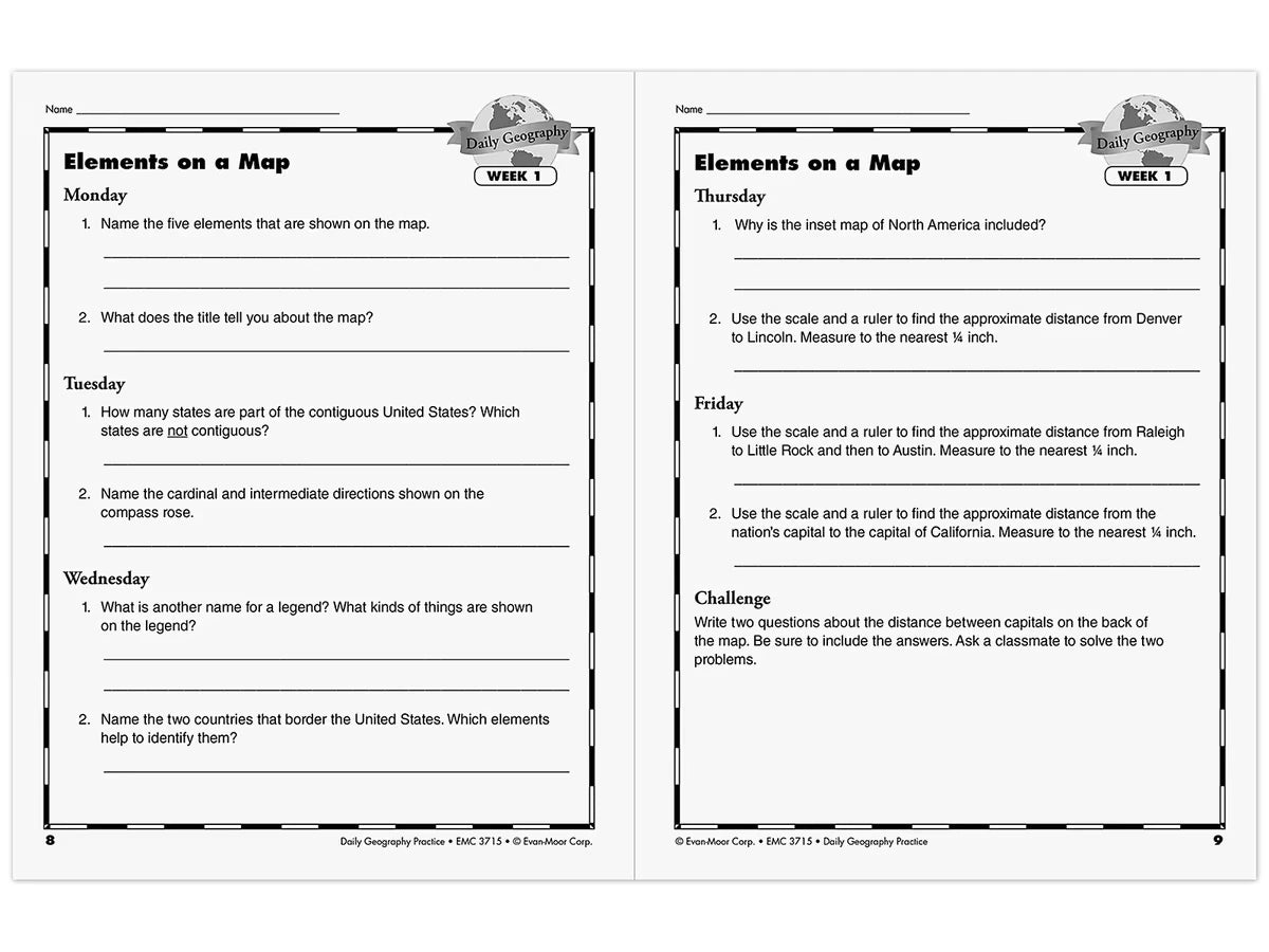 Daily Geography Practice Workbook - Gr. 6 - US 2210