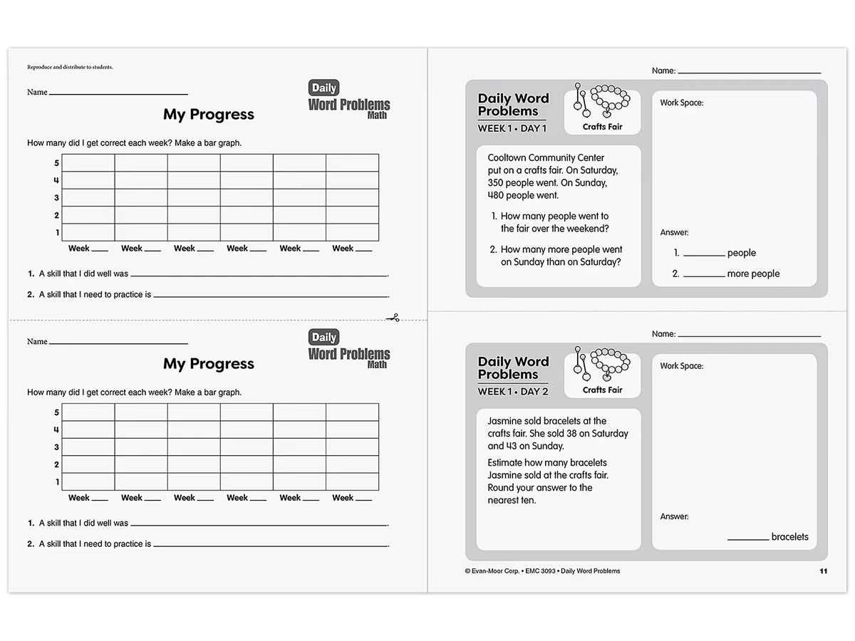 Daily Word Problems Workbook - Gr. 3 - US 9662