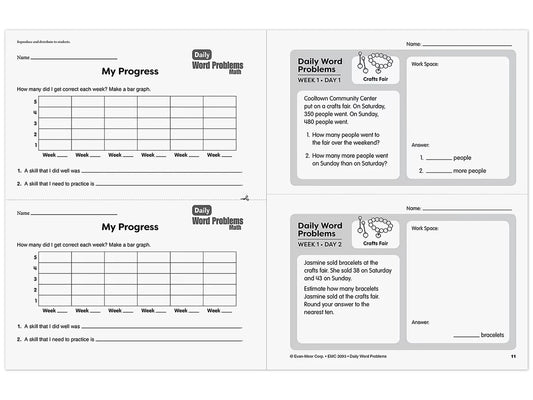 Daily Word Problems Workbook - Gr. 3 - US 9662
