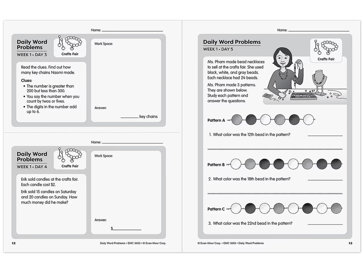 Daily Word Problems Workbook - Gr. 3 - US 9662