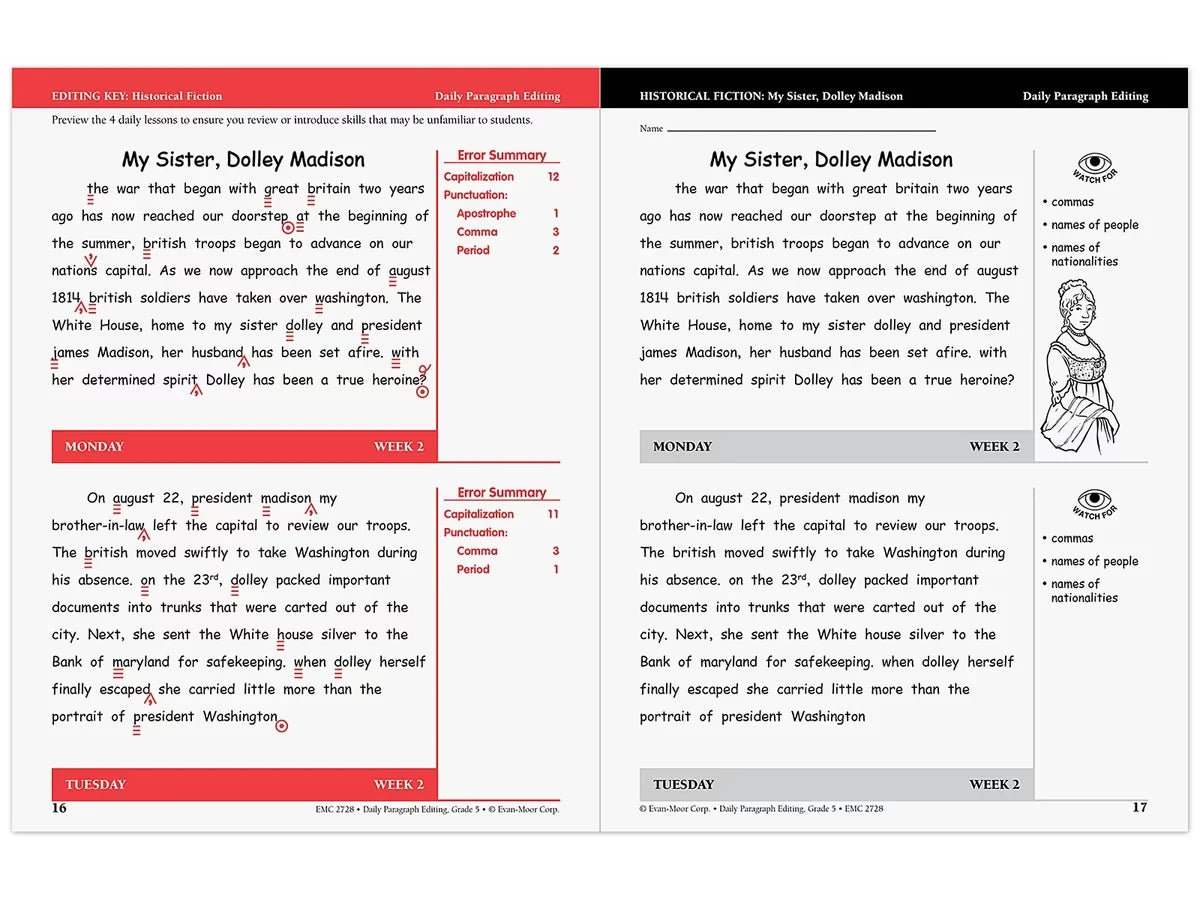 Daily Paragraph Editing Workbook - Gr. 5 - US 2495