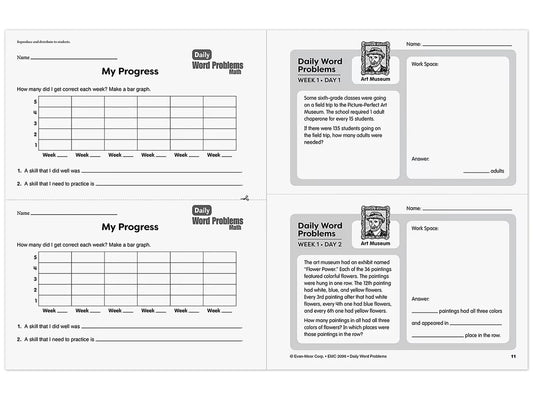 Daily Word Problems Workbook - Gr. 6 - US 6503