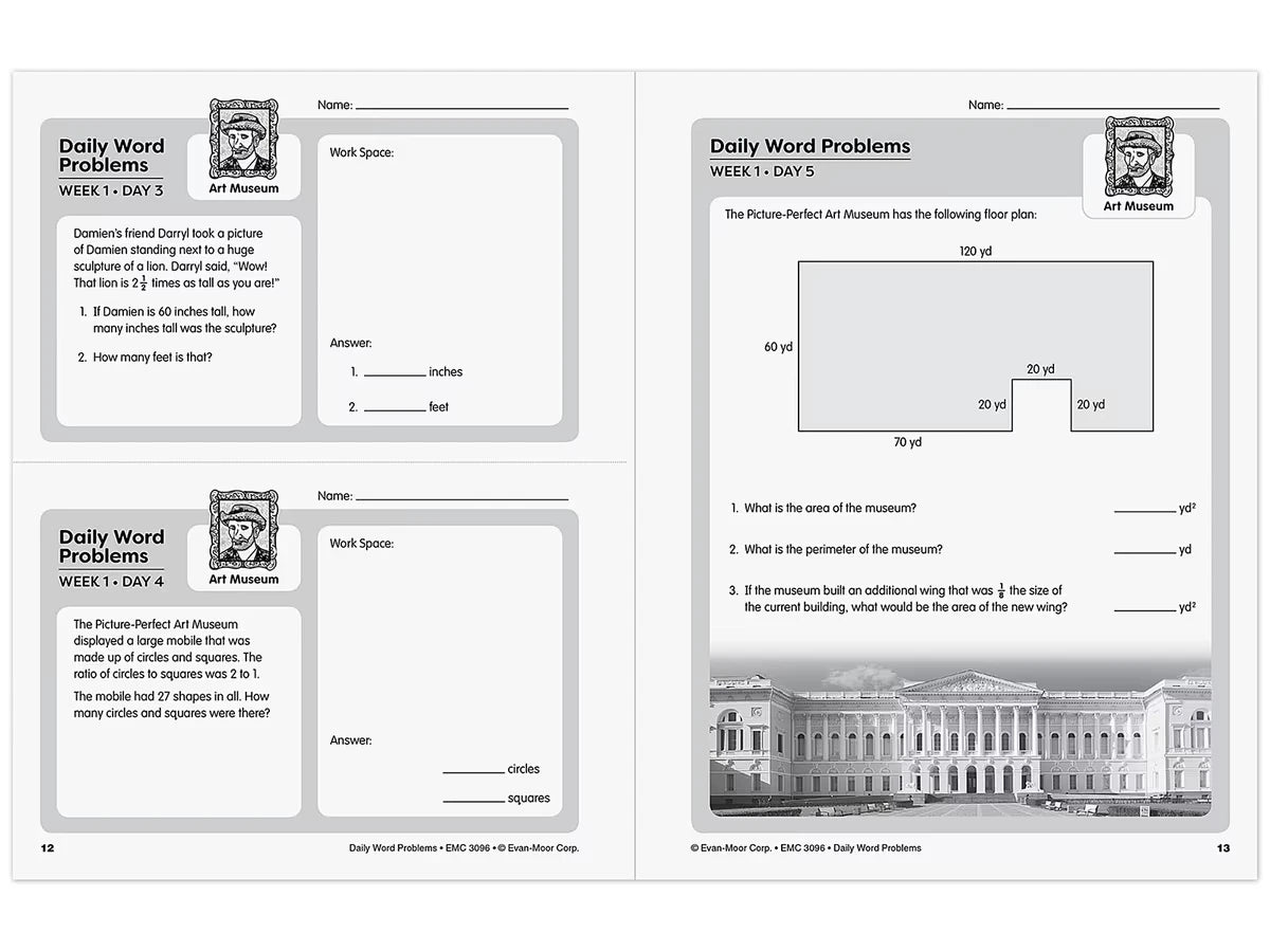 Daily Word Problems Workbook - Gr. 6 - US 6503