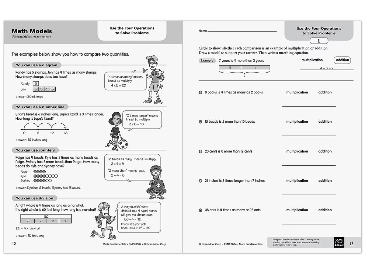 Math Fundamentals Workbook - Gr. 4 - US 3758