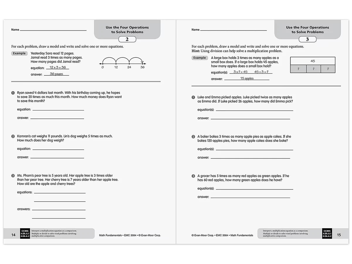 Math Fundamentals Workbook - Gr. 4 - US 3758