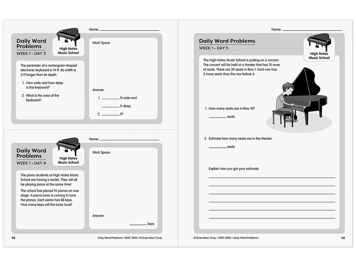 Daily Word Problems Workbook - Gr. 5 - US 5241